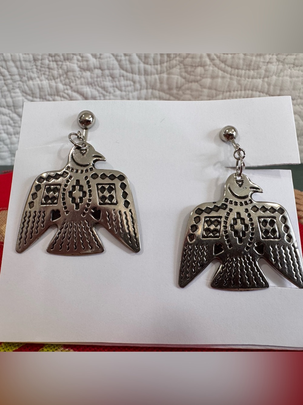 Artisan Silver Thunderbird Drop Earrings - Southwestern Inspired Women’s Jewelry
